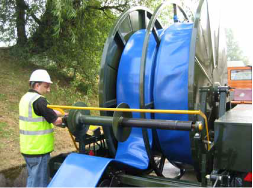 ホース回収作業